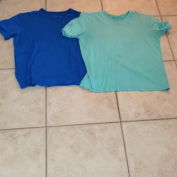 Bocca Other - Bocca Mens Blue And Sea Green Blue V-Neck Short Sleeve T-Shirts Size Large